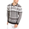 thumbnail image 1 of Alfani Mens Cotton Knit V-Neck Sweater Gray XL, 1 of 2