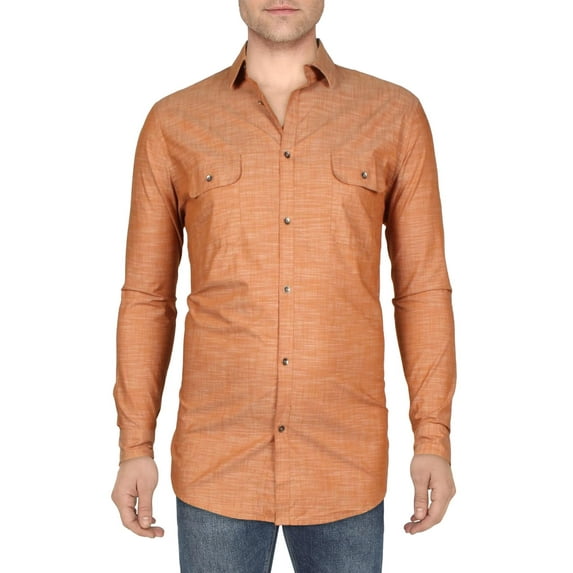 Alfani Mens Cotton Regular Fit Button-Down Shirt