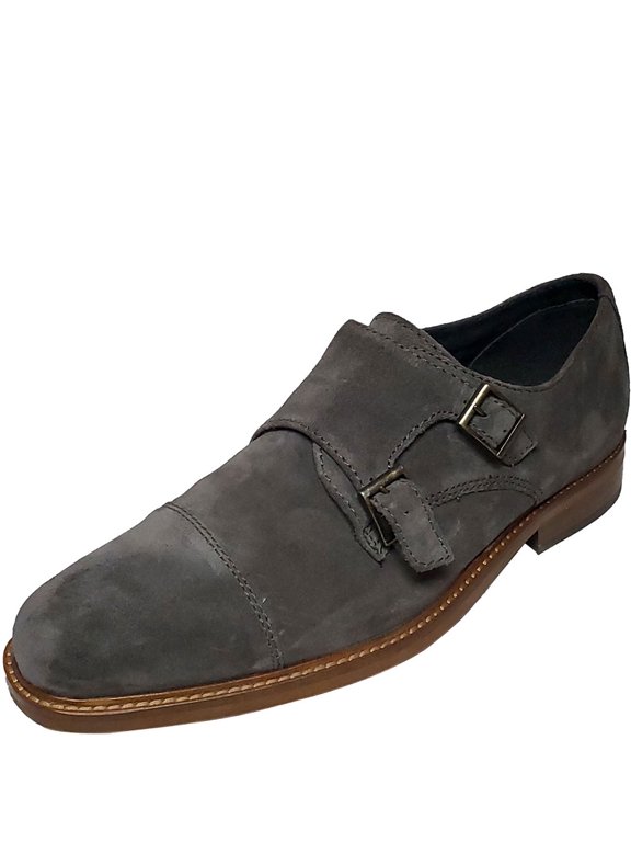 Mens Darius Monk-Strap Suede Grey Oxfords 8 M