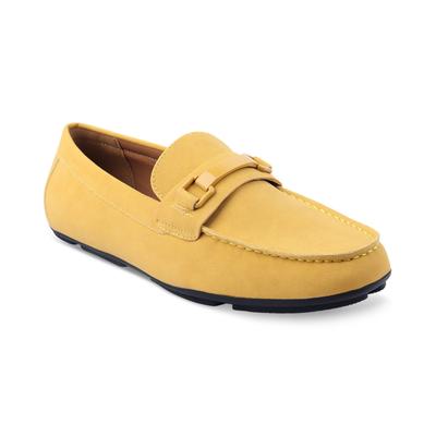 Alfani Tan Loafers with Vibrant Yellow Sole Aurélien | Light Yellow Suede Yacht Loafer main image 4