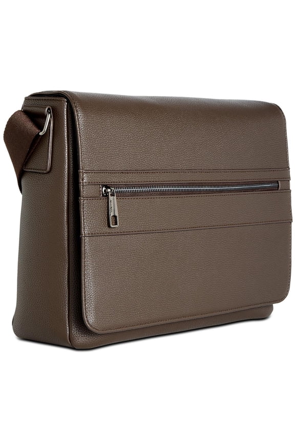 Mens Faux Leather Laptop Messenger Bag