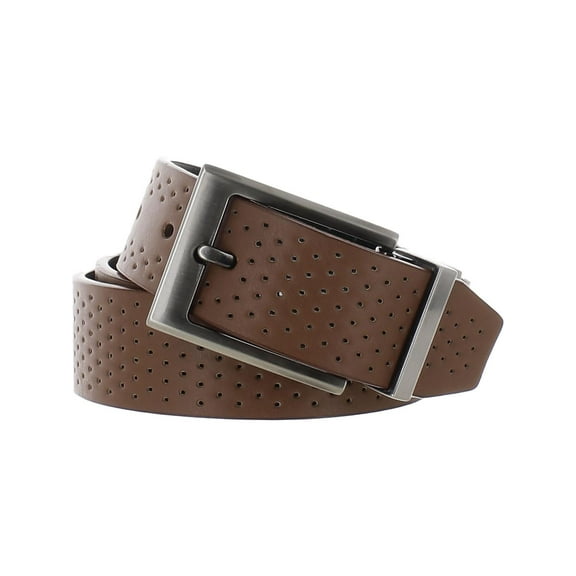 Alfani Mens Faux Leather Perforated Reversible Belt