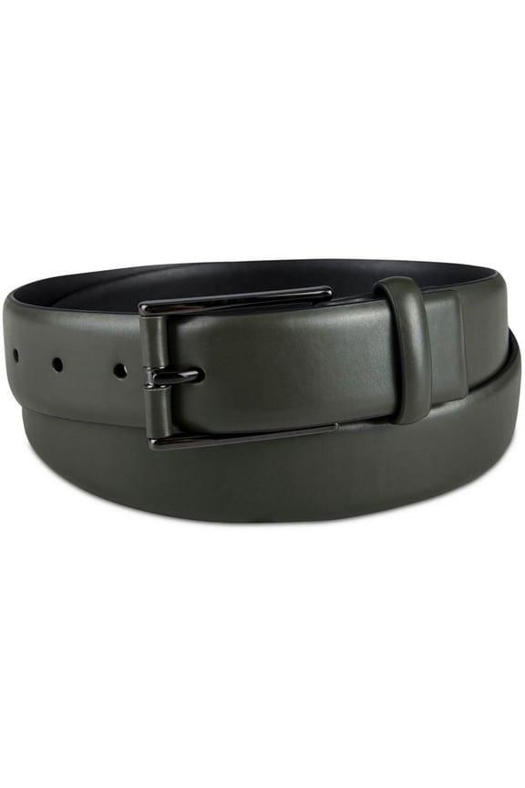 Mens Faux Leather Stretch Dress Belt