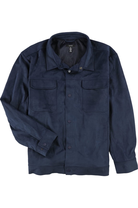 Mens Faux Suede Chore Field Jacket, Blue, XXX-Large