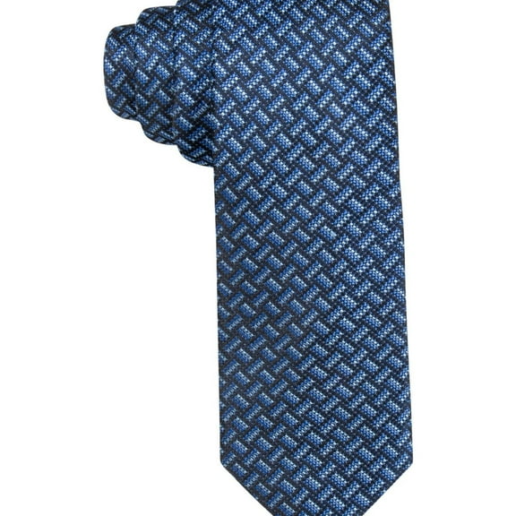 Alfani Mens Geo Self-tied Necktie, Blue, One Size
