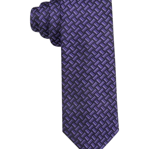 Alfani Mens Geo Self-tied Necktie, Purple, One Size