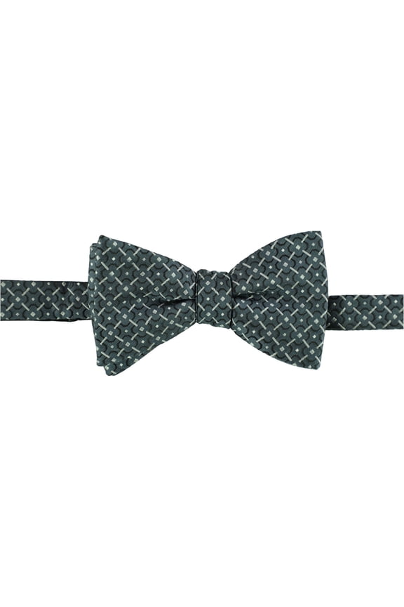 Mens Geometric Self-tied Bow Tie, Grey, One Size