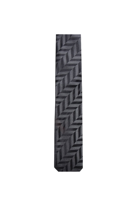 Mens Geometric Self-tied Necktie, Black, One Size