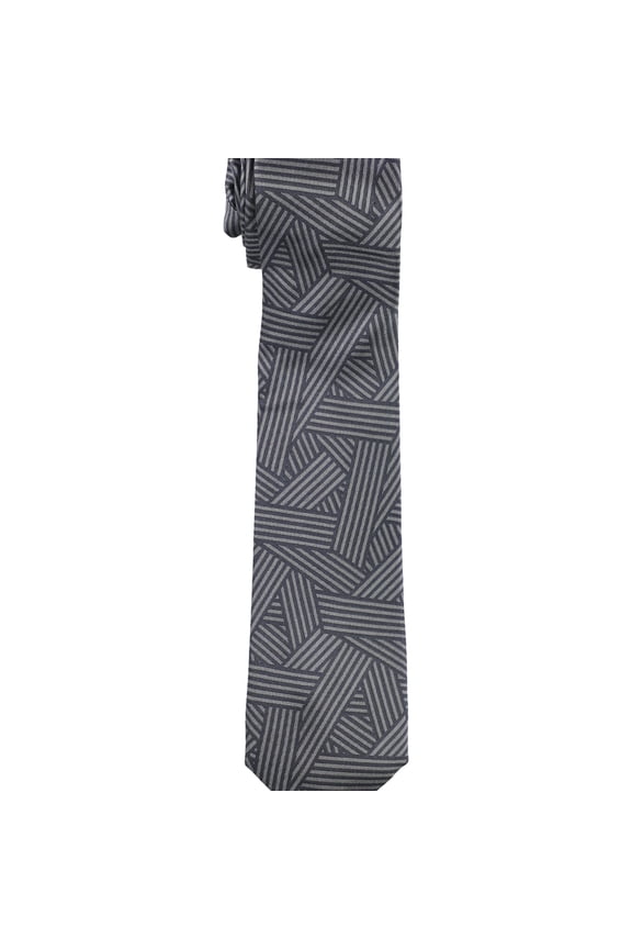 Mens Geometric Self-tied Necktie, Grey, One Size