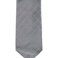 thumbnail image 1 of Alfani Mens Grid Self-tied Necktie, Grey, One Size, 1 of 1