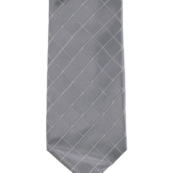 Alfani Mens Grid Self-tied Necktie, Grey, One Size