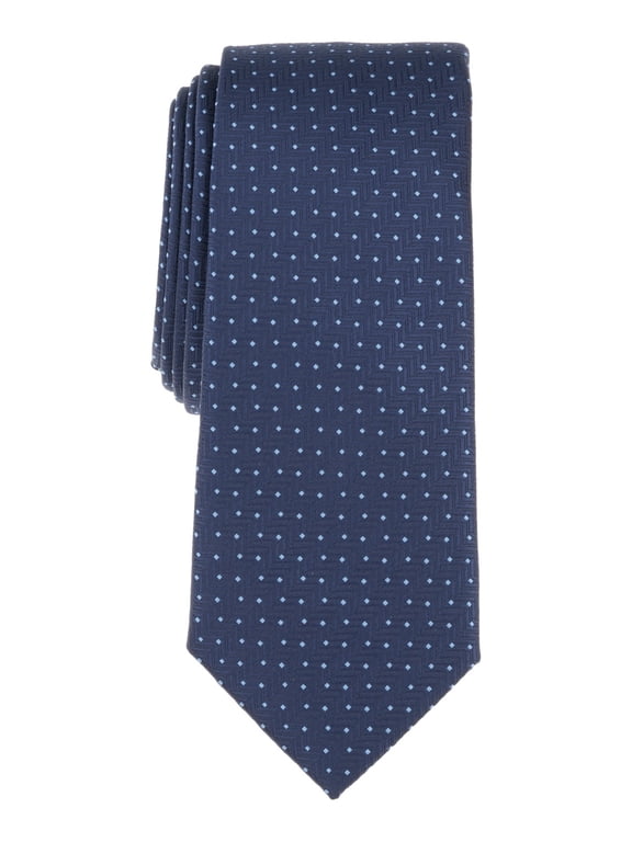 Mens Inari Dot Pattern Neck Tie Blue Navy