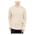thumbnail image 1 of Alfani Mens Jacquard Grid Pullover Crewneck Sweater Tan 3XL, 1 of 6