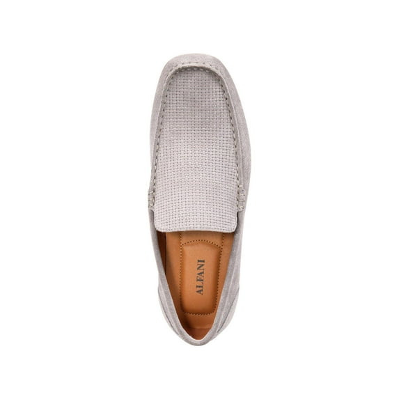 Alfani Mens Kendric Leather Square Toe Moccasins, Grey, Size 10.5