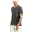 thumbnail image 1 of Alfani Mens Ribbed Collar Basic T-Shirt, Black, Small, 1 of 2