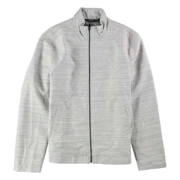 Alfani Mens Lightweight Twill Bomber Jacket, Grey, Large