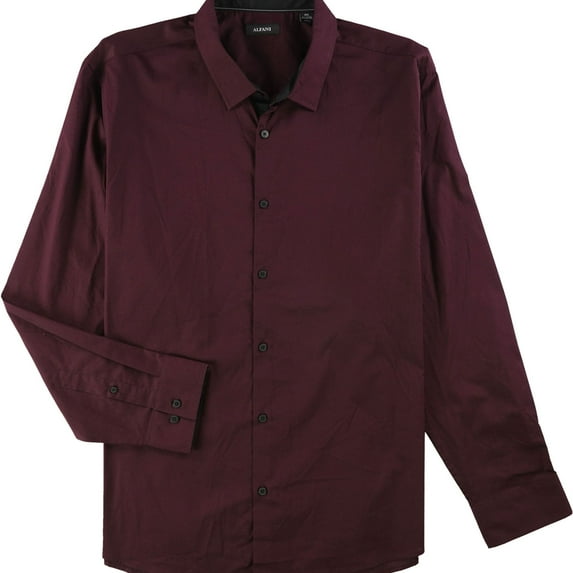 Alfani Mens Long Sleeve Button Up Shirt, Purple, XXX-Large