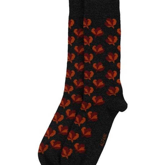 Alfani Mens Maple Leaf Dress Socks, Multicoloured, 10-13