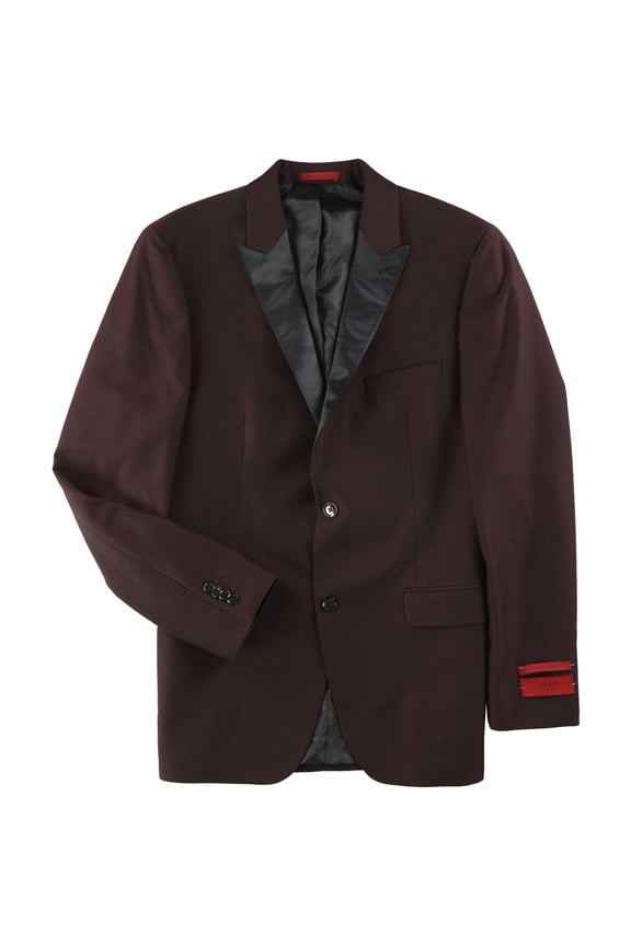 Mens Mini-Grid Sport Coat, Red, 42 Long