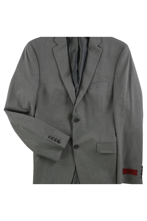Mens Mini-Pinstripe Two Button Blazer Jacket, Grey, 38 Regular