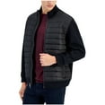 thumbnail image 1 of Alfani Mens Mixed Media Quilted Bomber Jacket Coat Deep Black Small, 1 of 2