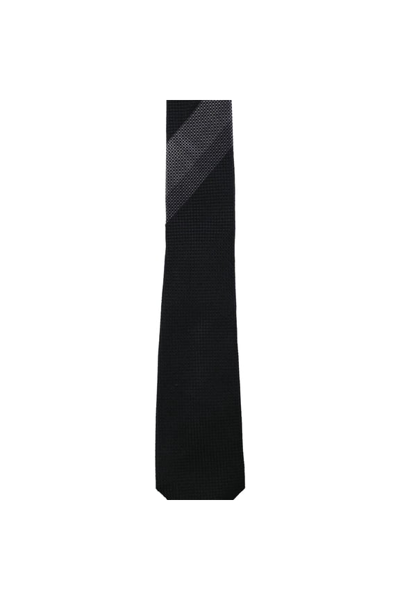 Mens Neat Slim Silk Self-tied Necktie, Black, One Size