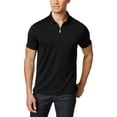 thumbnail image 1 of Alfani Mens Ottoman Ribbed 1/4 Zip Polo Shirt, 1 of 2