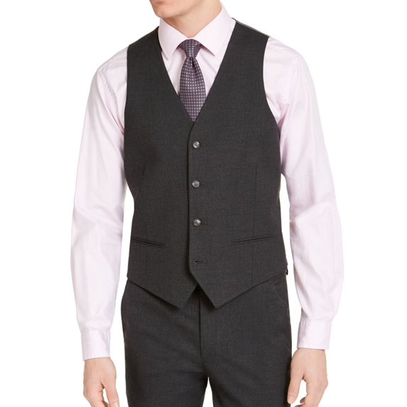 Alfani Mens Panel Polyester Outerwear Vest, Grey, Large