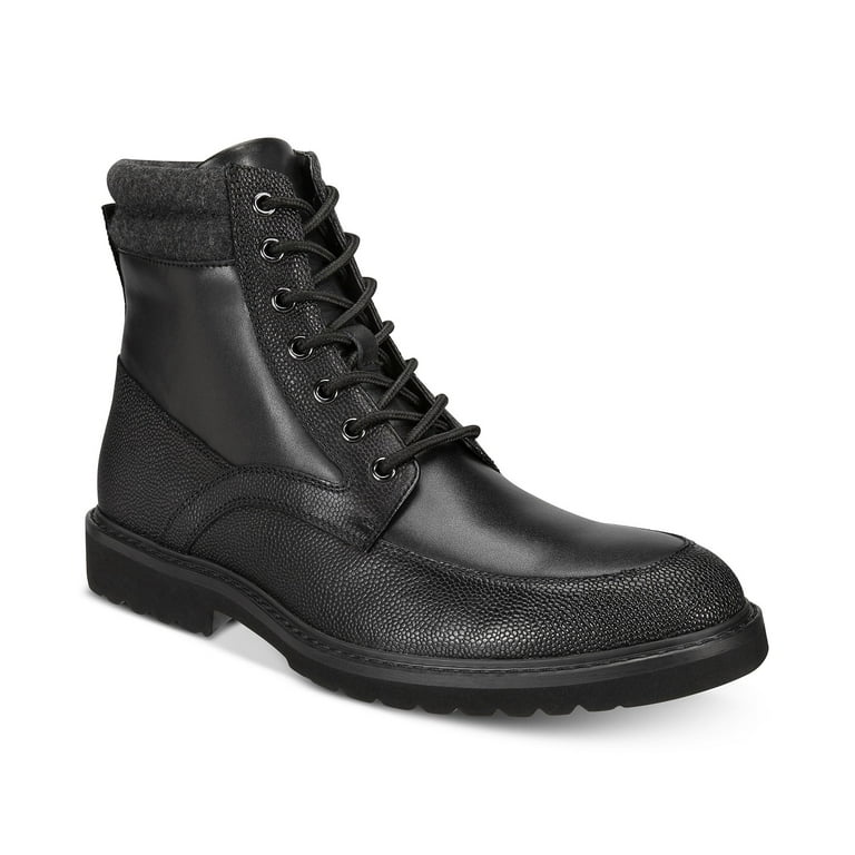Alfani Men's Vincent Lace-Up Leather Utility Boots Black 8 M