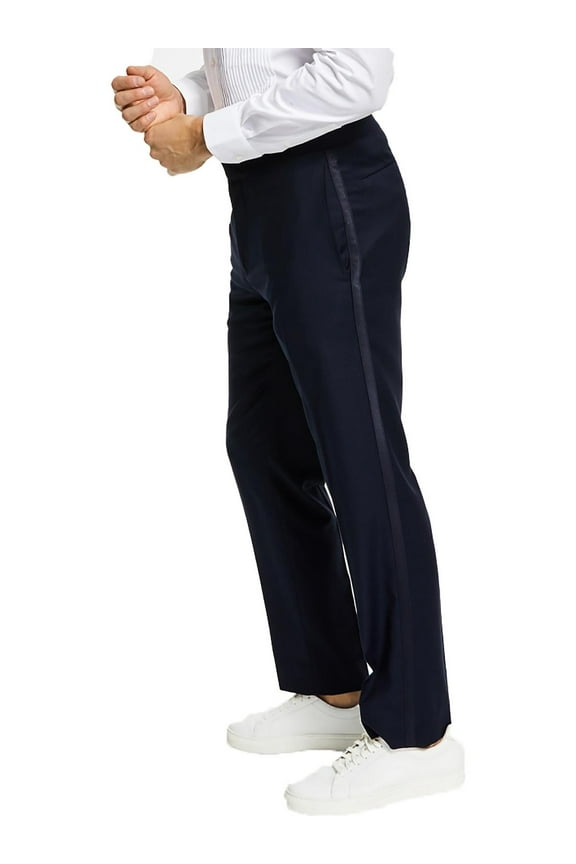 Mens Slim-Fit Diamond Grid Pattern Tuxedo Pants 30W X 30L Navy - NWT 135