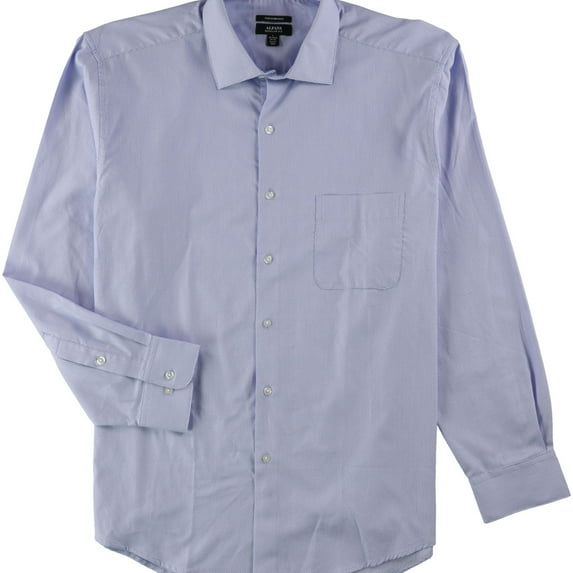 Alfani Mens Performance Button Down Dress Shirt, Blue, 15"-15.5" Neck 34"-35" Sleeve