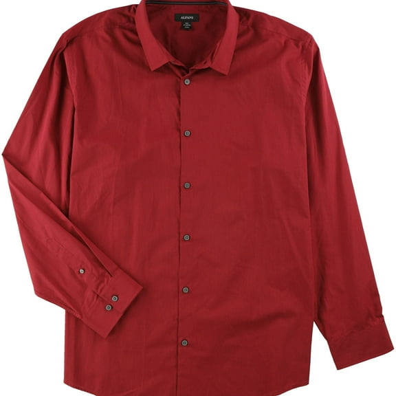 Alfani Mens Pinstripe Button Up Shirt, Red, XX-Large