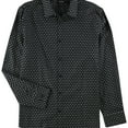 thumbnail image 1 of Alfani Mens Plaid-Print Button Up Shirt, Black, Small, 1 of 2