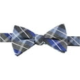 thumbnail image 1 of Alfani Mens Plaid Self-tied Bow Tie, Blue, One Size, 1 of 1
