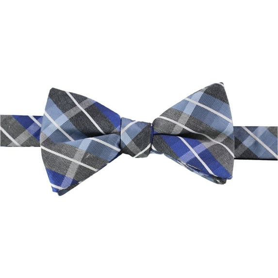 Alfani Mens Plaid Self-tied Bow Tie, Blue, One Size