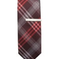 thumbnail image 1 of Alfani Mens Plaid Self-tied Necktie, Red, One Size, 1 of 2