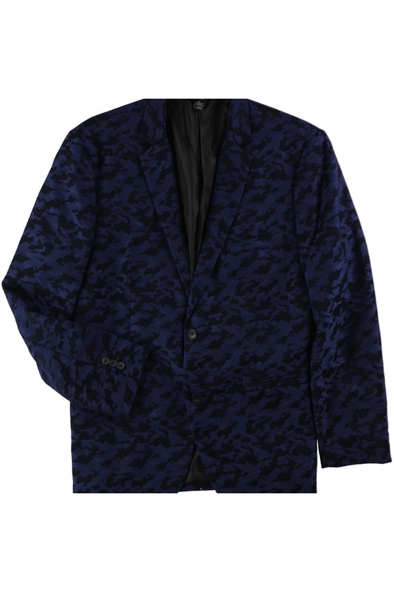 Mens Printed Sport Coat, Blue, Large