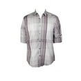 thumbnail image 1 of Alfani Mens Purple White Plaid Shirt S, 1 of 1