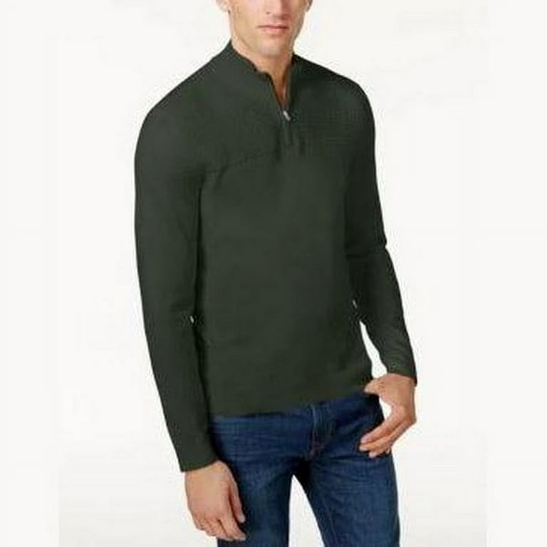 Alfani Mens Quarter Zip Knit Sweater Choose Sz Color XXL NordicForest