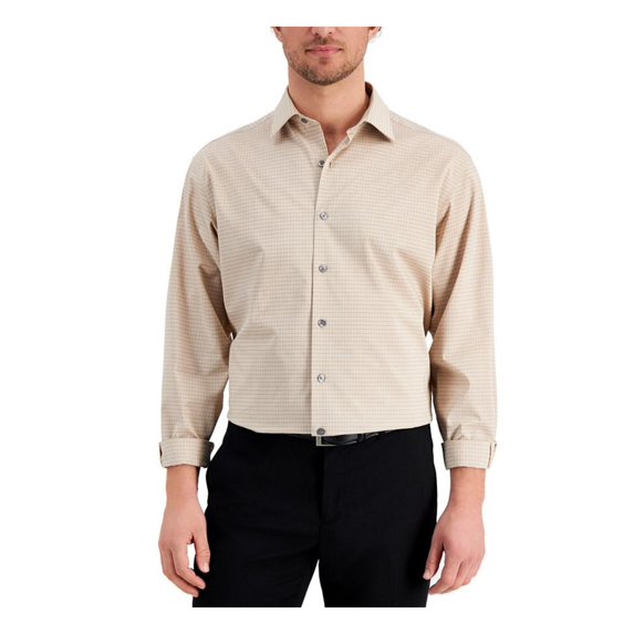 Alfani Mens Regular Fit Plaid Button-Down Shirt