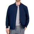 thumbnail image 1 of Alfani Mens Water- Resistant Bomber Jacket, Blue, Small (Regular), 1 of 3