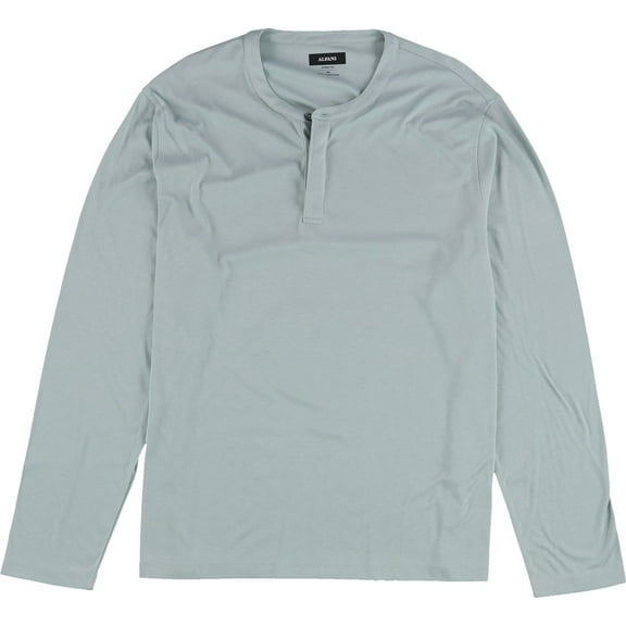 Alfani Mens Solid Button Front Henley Shirt, Green, XX-Large