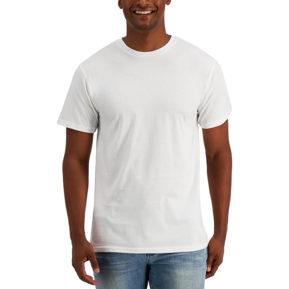 Alfani Mens Plain Basic T-Shirt, White, XX-Large