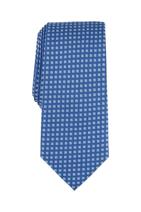 Mens Regular fit Tie Necktie One Size Blue Hazel Square Print
