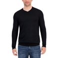 thumbnail image 1 of Alfani Mens Ribbed Trim  Extra Fine Merino Wool V-Neck Sweater, 1 of 1