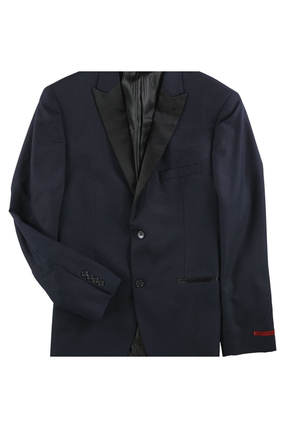 Mens Satin Lapel Two Button Blazer Jacket, Blue, 40 Regular