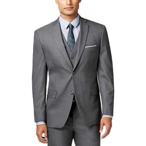 Alfani Mens Slim Fit Notch Lapel Two-Button Blazer Gray 40L