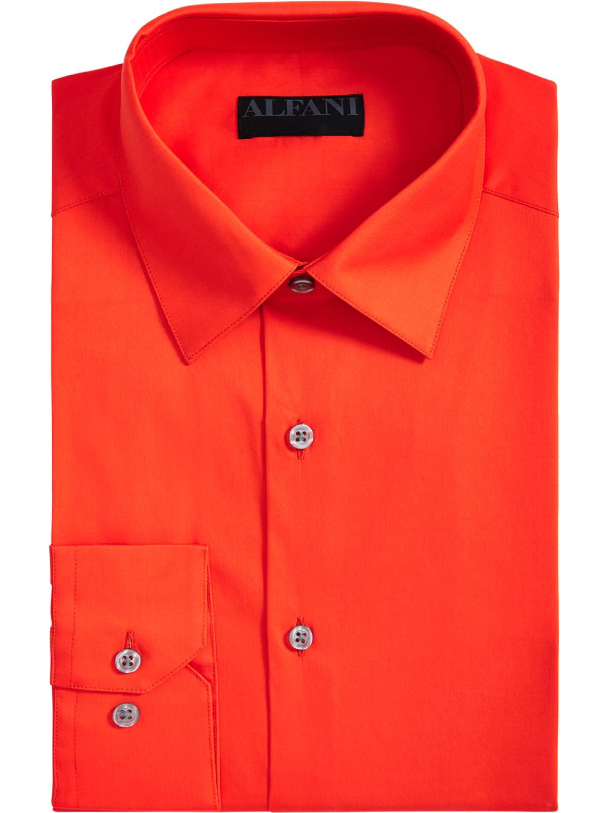 Alfani Men's Slim Fit Officewear Button Down Shirt Orange Size M