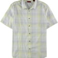thumbnail image 1 of Alfani Mens Slim Fit Plaid Button Up Shirt, Yellow, XX-Large, 1 of 2