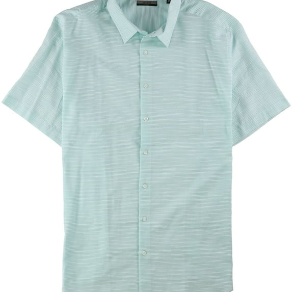 Alfani Mens Slim-Fit Striped Button Up Shirt, Blue, Big & Tall, 2XLT